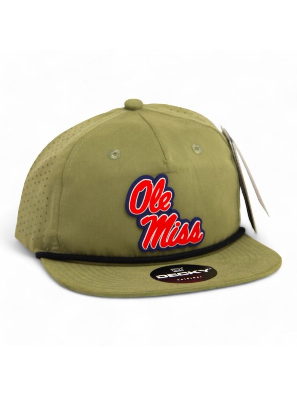 Ole Miss Rebels 3D Perforated Rope Hat- Loden/ Black